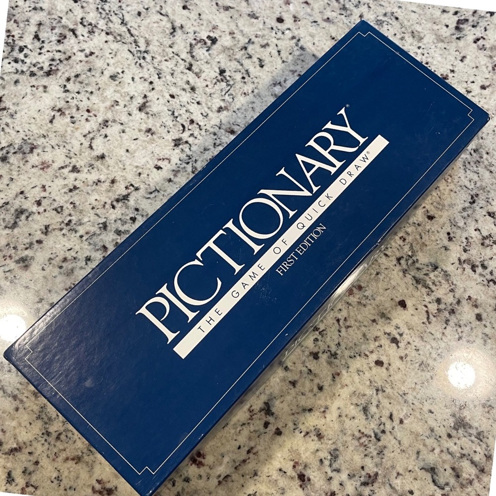 Pictionary First Edition Board Game 1985 Blue Vintage Retro Family Party Game